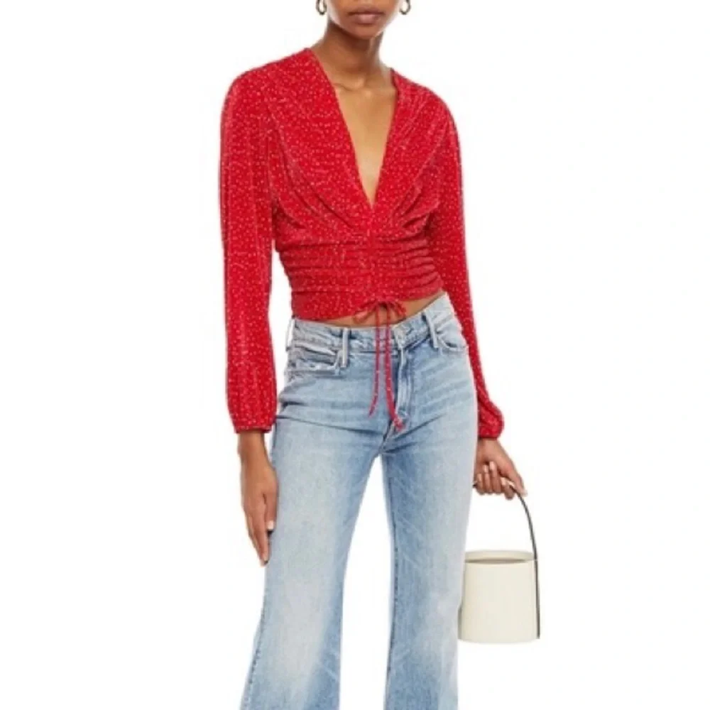 Maje Plissé Ruched Top - Picture 2 of 3